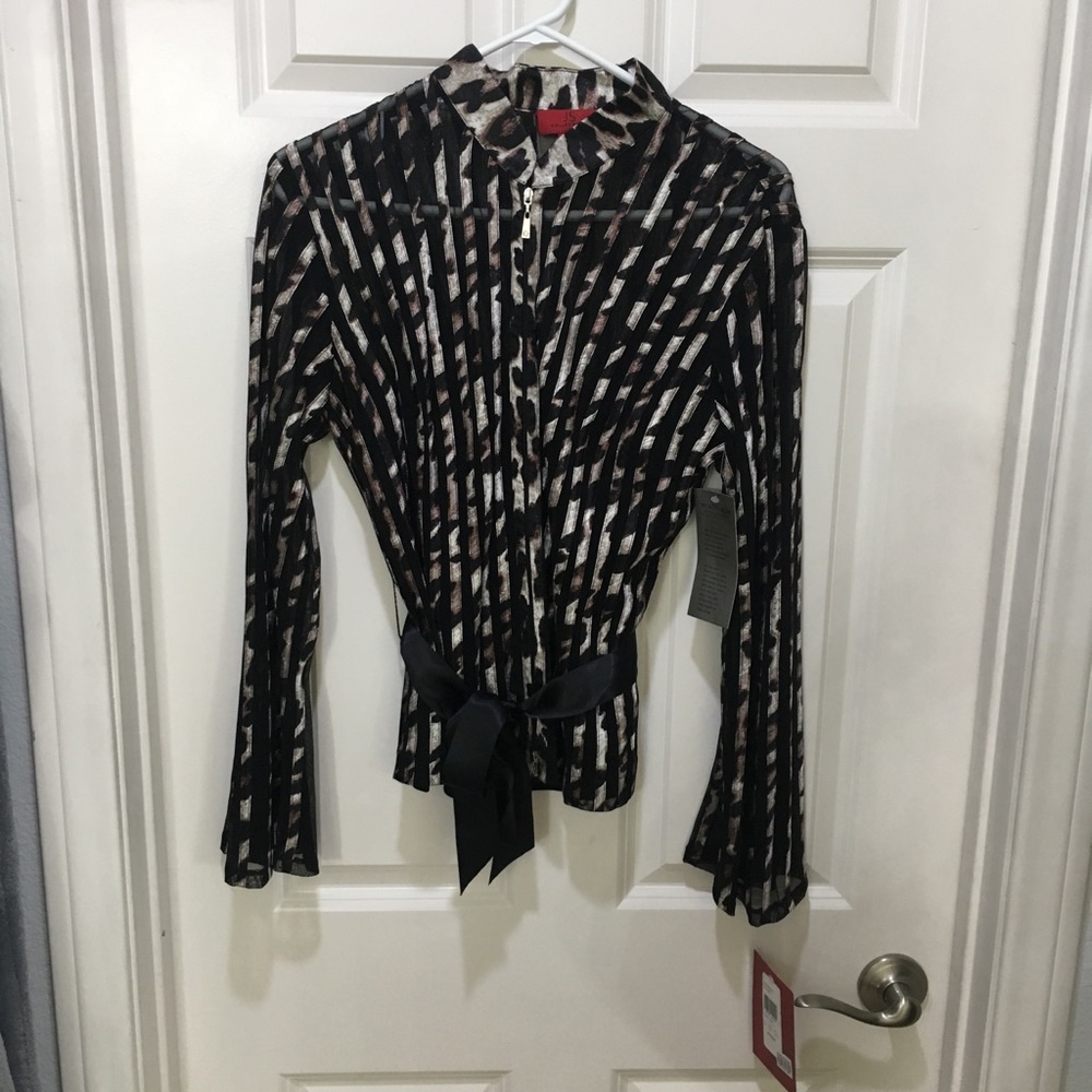 Js collections animal print special occasion top